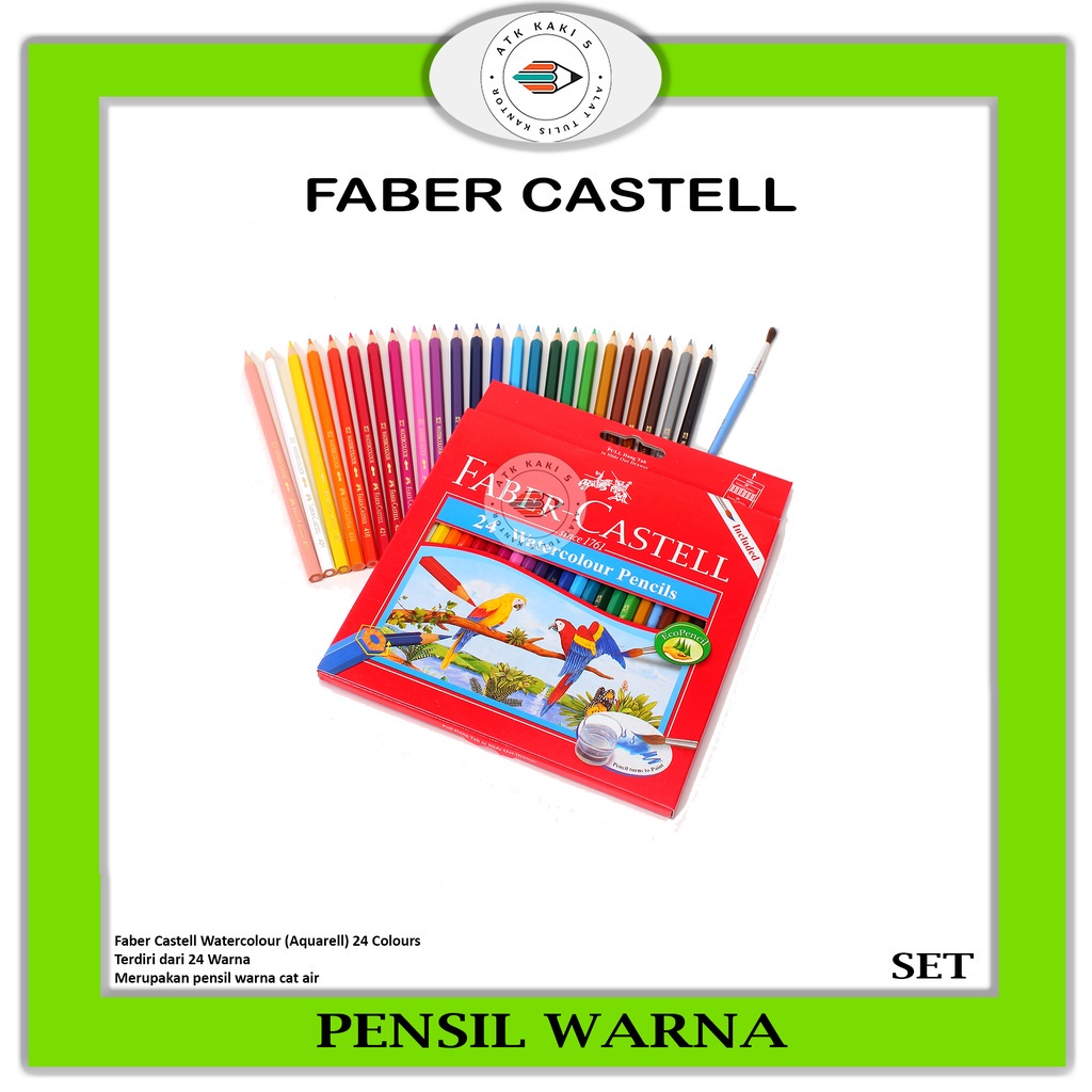 

FABER CASTELL - Pensil Warna 24 Watercolour Pencils - SET