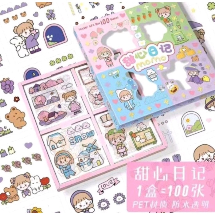 

STICKER MOMO WATERPROOF FREE BOX STICKER VIRAL KOREA STIKER 100 PCS