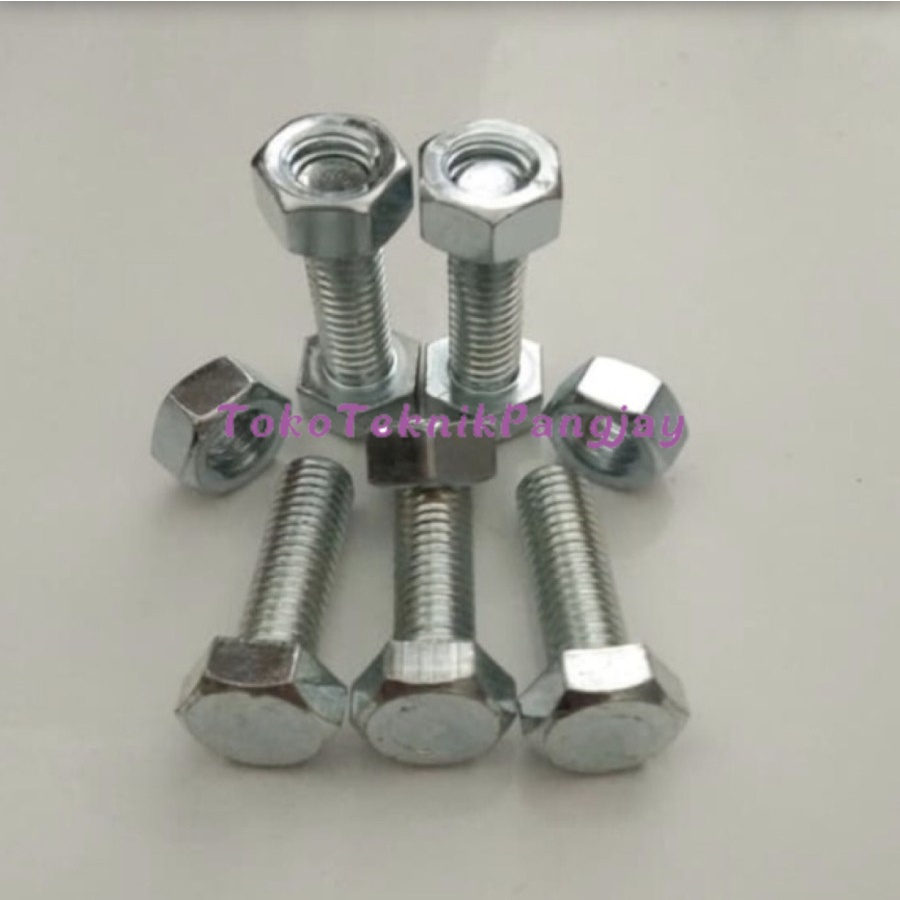 Baut Mur M16 / M 16 ( untuk Flange 4" - 3" - 6" ) 16 mili