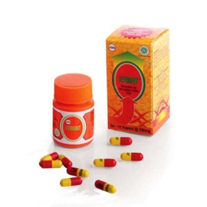 VERMINT KAPSUL ISI 12 KAPSUL / EKSTRAK CACING / OBAT TIPES TYPUS TIPUS / demam / Nafsu makan