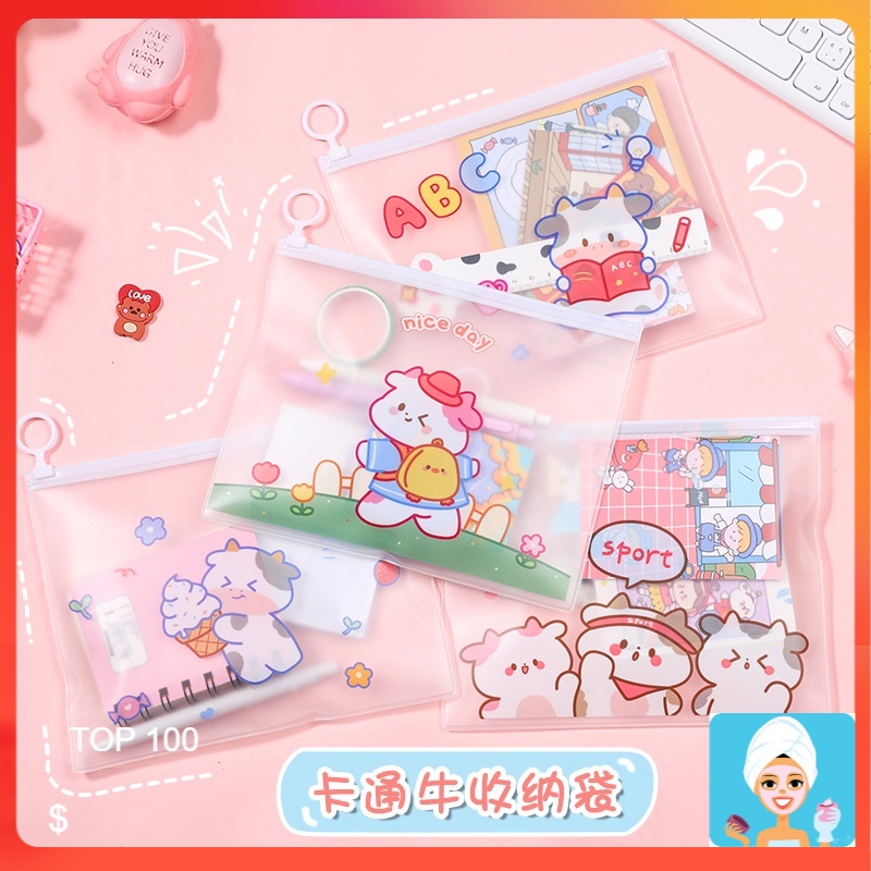 

[ML] ZIPPER BAG TRANSPARAN COWY COW MOTIF KARAKTER LUCU TEMPAT PENSIL POUCH ZIP LOCK KOREA / TEMPAT PENSIL ZIPLOCK MURAH