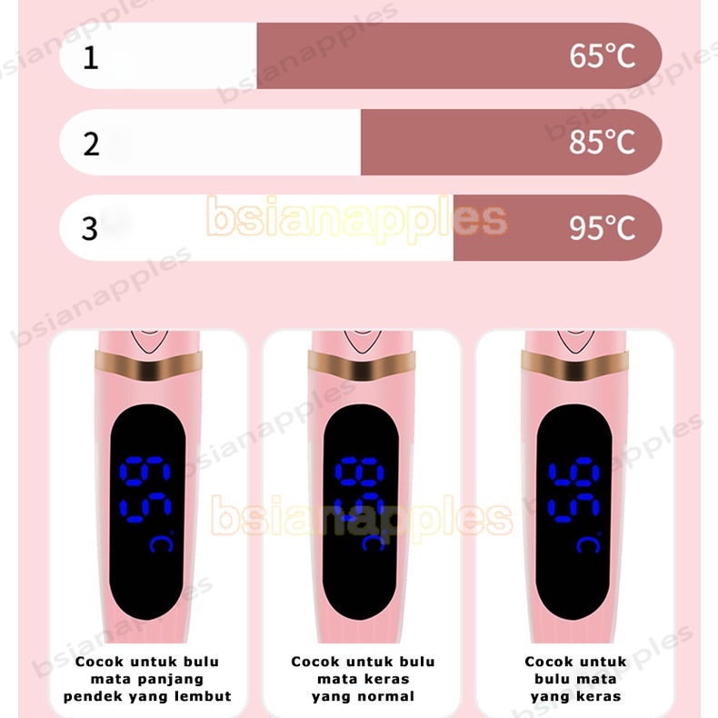 Catok Bulu Mata Electric penjepit bulu mata eyelash curler Elektrik Usb Rechargeable Dengan Lampu Lcd 3 Gigi penjepit bulu mata Eye Lash Portable Eyelash Curlers