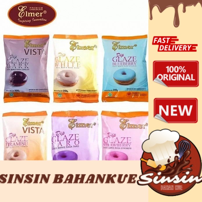 

Elmer Dip Glaze Donat 200gr - Donut Topping 200 gr