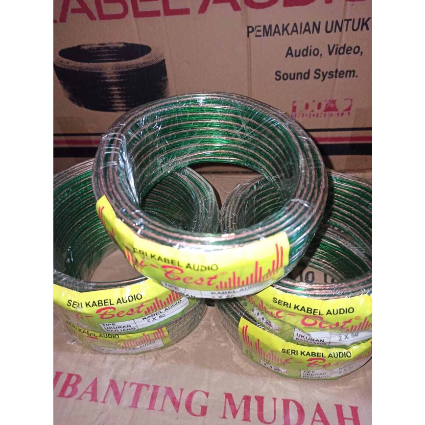 Kabel serabut transparan 2x50 25yard /kabel audio listrik/kabel Serabut 2x50 25 yard y