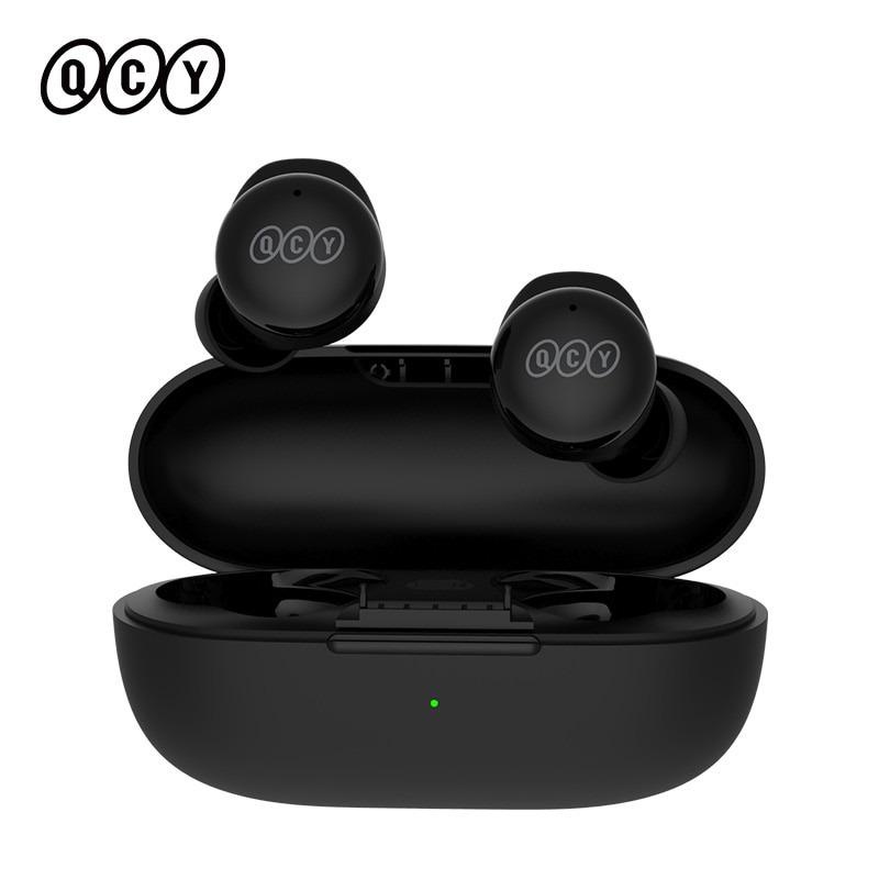 Aksesoris Handphone QCY TWS Bluetooth Earphone with Charging Case - QCY-T17 - Black
