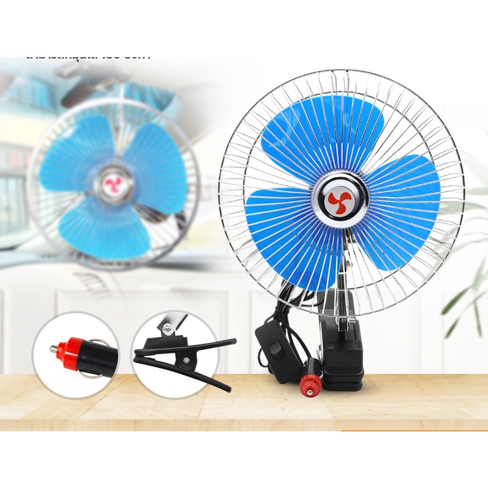 Kipas Angin Mobil 8 Inch DC 12V 24V Kipas Angin Jepit Aki Mobil 8&quot; Kipas Angin DC Car Fan