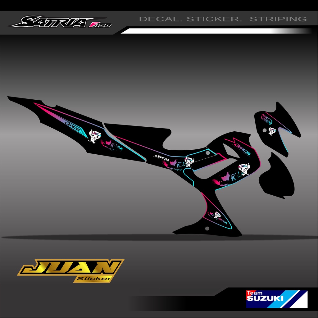 STRIPING STIKER SATRIA FU BARONG STICKER VARIASI MOTOR SUZUKI F150 LAMA CBU KEREN