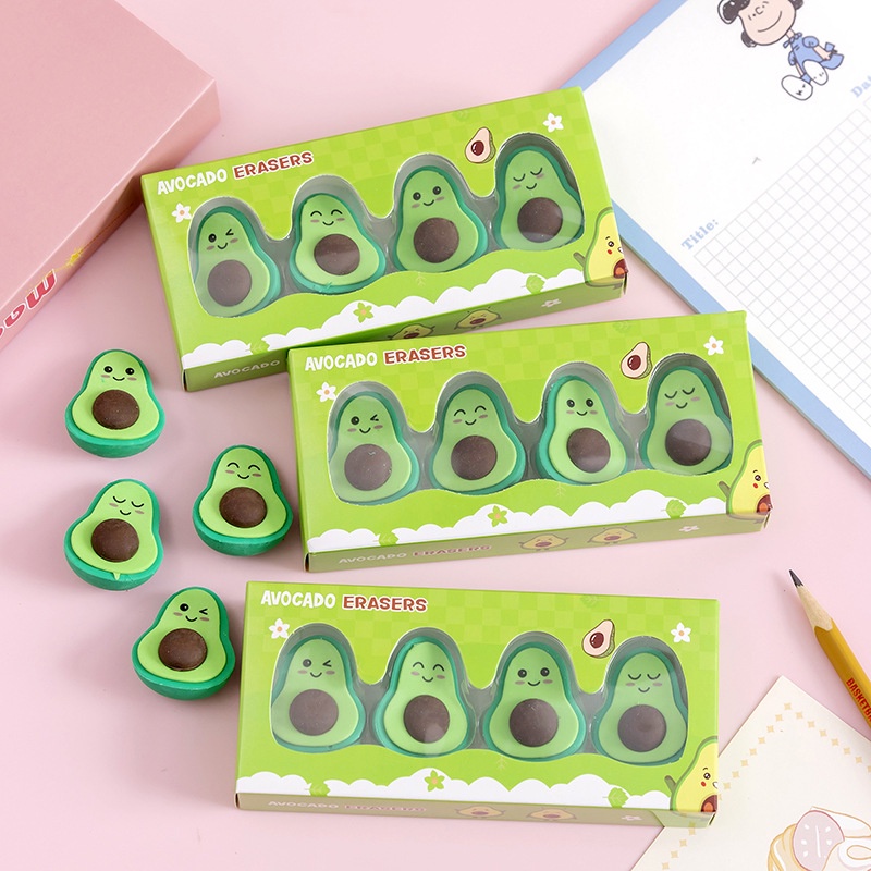 

[HARU] Avocado Eraser Aesthetic Stationary Penghapus Lucu Penghapus Karakter Makanan Buah Food Eraser