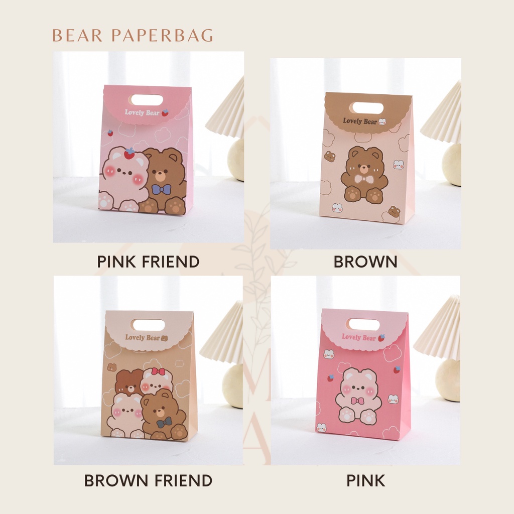 

RUMAH KRAVE - Bear Paperbag Tas Kado Hadiah Suvenir Kartun Anak Teddy