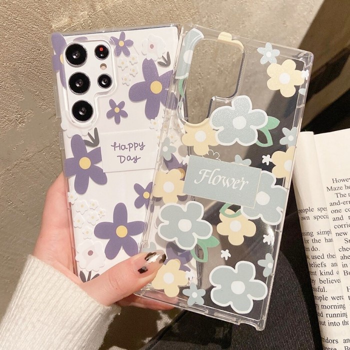 SAMSUNG GALAXY A70, A04, A04S - FLOWER BUNGA UNGU HIJAU CASE CASING - A70. UNGU