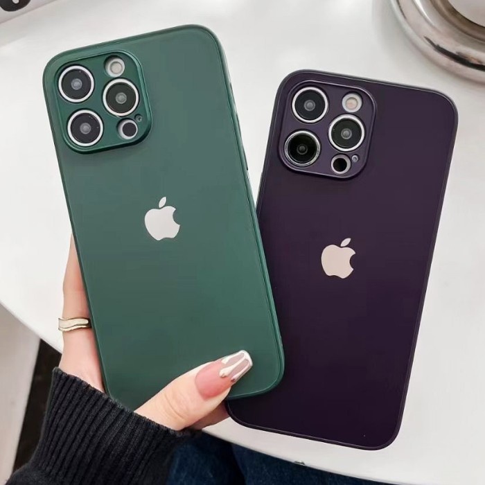 IPHONE 13, 13 PRO, 13 PRO MAX -ALPINE GREEN DEEP PURPLE LOGO SOFT CASE - 13. GREEN