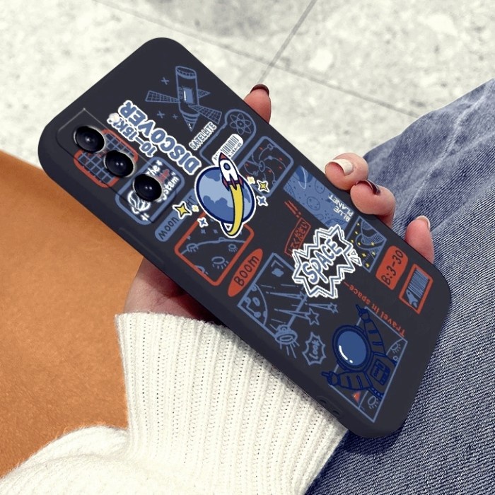 REDMI 10, 10A, 10C - DISCOVER SPACE BOOM BLACK SOFT CASE CASING - REDMI 10