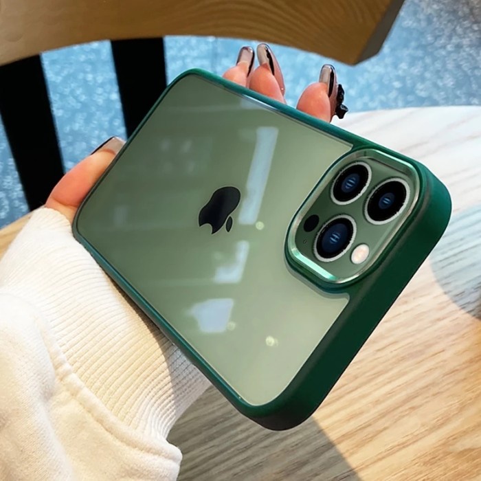 IPHONE 13, 13 PRO, 13 PRO MAX -ALPINE GREEN Acrylic Plating Frame CASE - IP 13