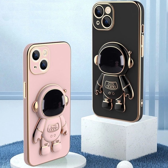 SAMSUNG A02S, A03, A11 -Plating Astronaut folding stand soft case case - A02S. PINK