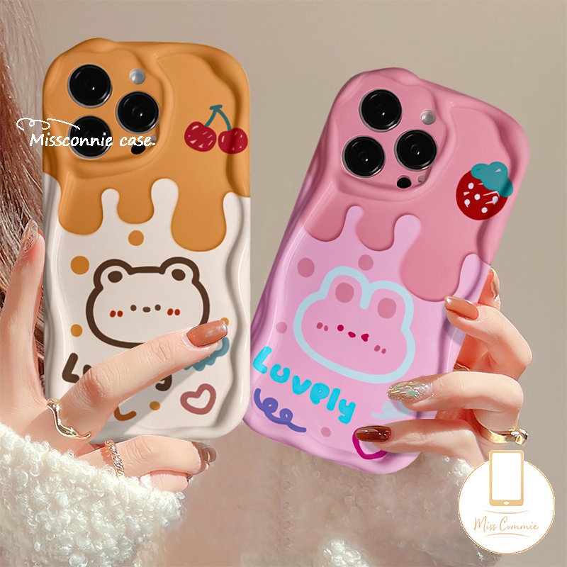 3D Wavy Curved Edge Cute Ice Cream Bear Rabbit Case Iphone 7 Iphone 8 7 Plus 8 Plus Iphone XS XR XS 