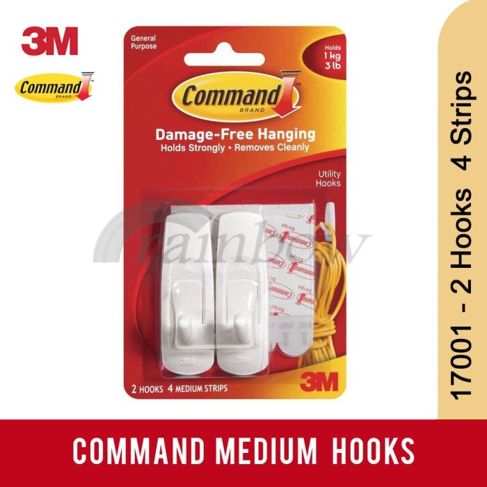 

3M Command Medium Hook (Gantungan Serba Guna ukuran Sedang/Medium)