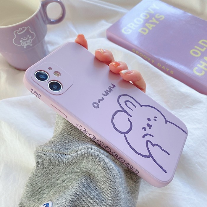 IPHONE 12 MINI, 12, 12 PRO, 12 PRO MAX - LILAC CUTE BUNNY SOFT CASE - IPHONE 12 PRO