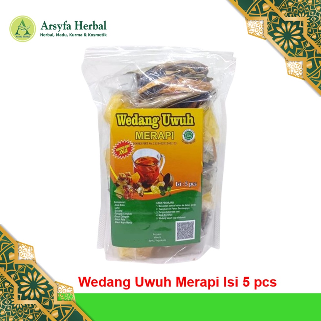 

Wedang Uwuh Merapi Original Minuman Khas Jogja Bahan Rempah Jahe Kayu Manis Daun Pala Cengkeh isi 5 Pcs