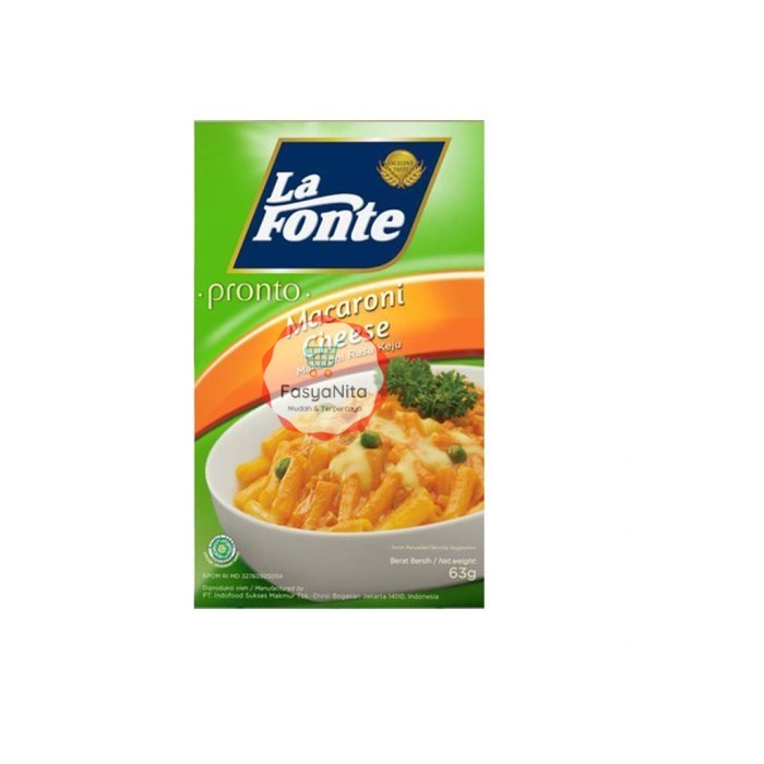 

La Fonte Pronto Macaroni With Cheese Makaroni Keju 63gr - FasyAnita Mart Denpasar