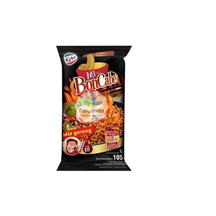 

Kobe Mi Boncabe / Bon Cabe Mie Goreng Level 15 Pedas 105 gr - FasyAnita Mart Denpasar