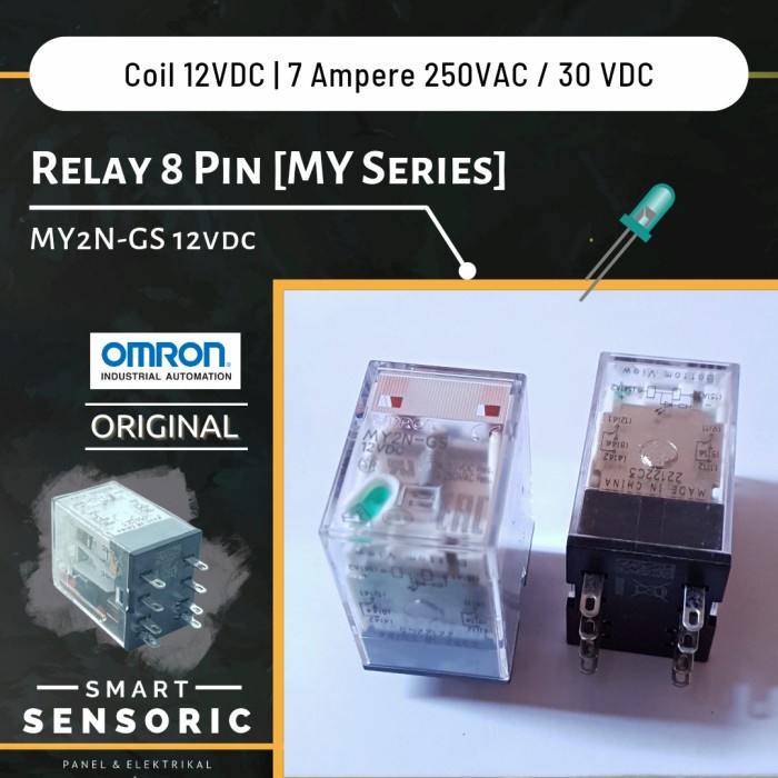 Omron MY2N-GS 12v DC Relay 8 Pin Original MY-GS Socket PYF-08 Termurah