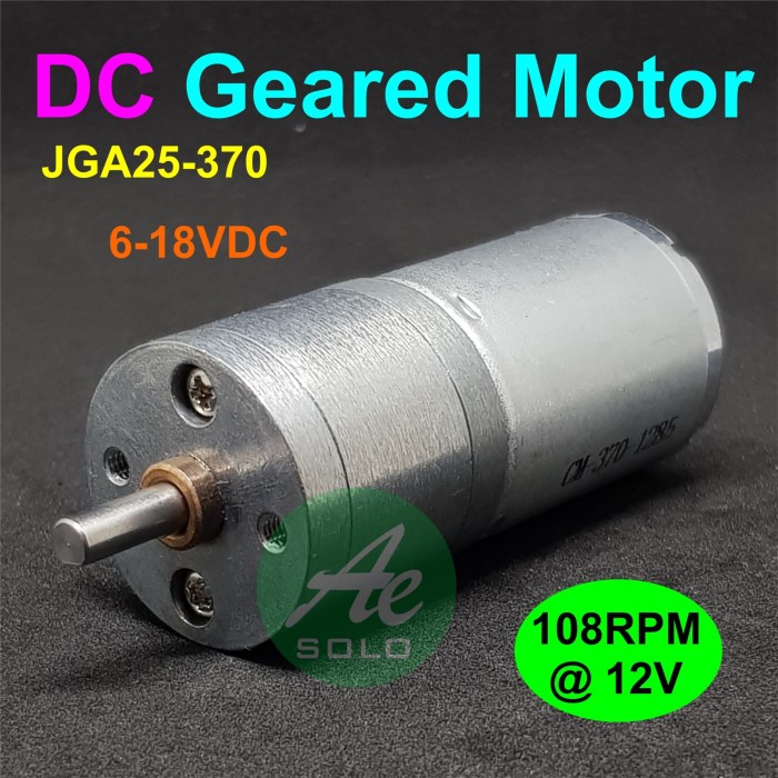 Mini DC Gear Motor 12V 108 RPM Low Speed High Torque DC Motor Termurah