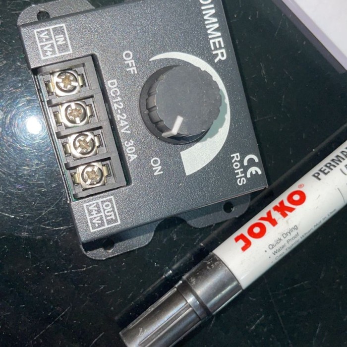 SAKLAR DIMER LED DC 12-24VOLT 30A / DIMMER LED STRIP DC 12 VOLT Termurah