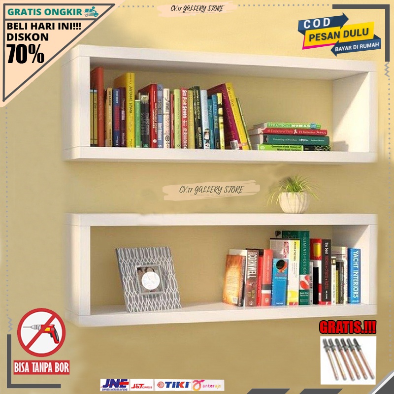 Rak Ambalan Hambalan Kotak Persegi Panjang Dekorasi Tempat penyimpanan Serbaguna Dinding Dingding Ka