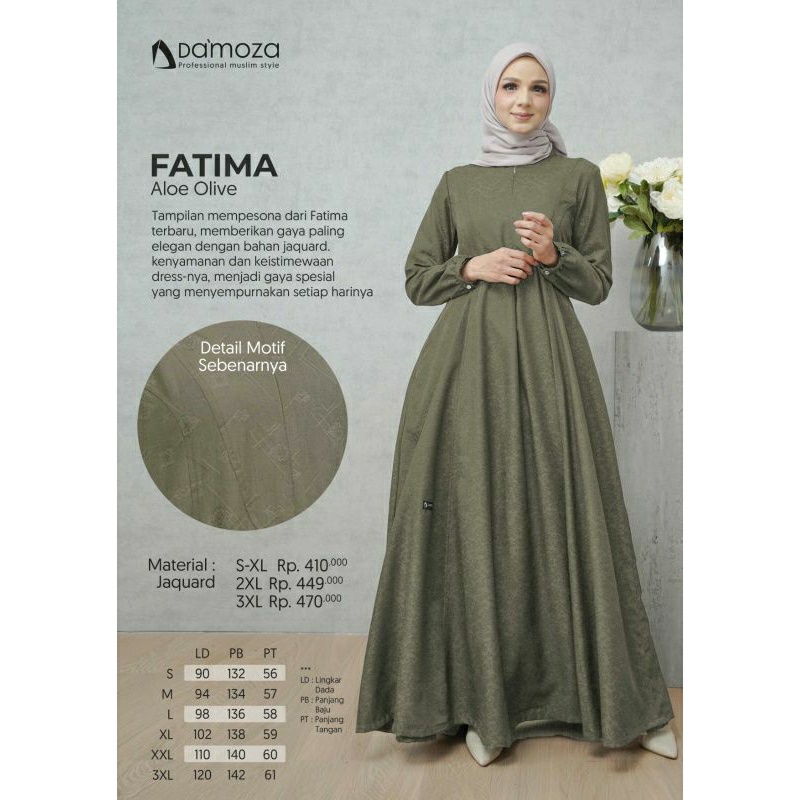 Gamis Damoza Fatima Aloe Olive Damoza Fatima Black Damoza Fatima Broken White Damoza Fatima Burberry
