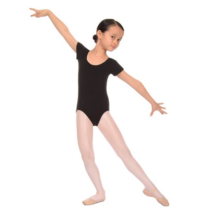 Baju Senam Balet Anak Leotard Tangan Pendek - Putih, M