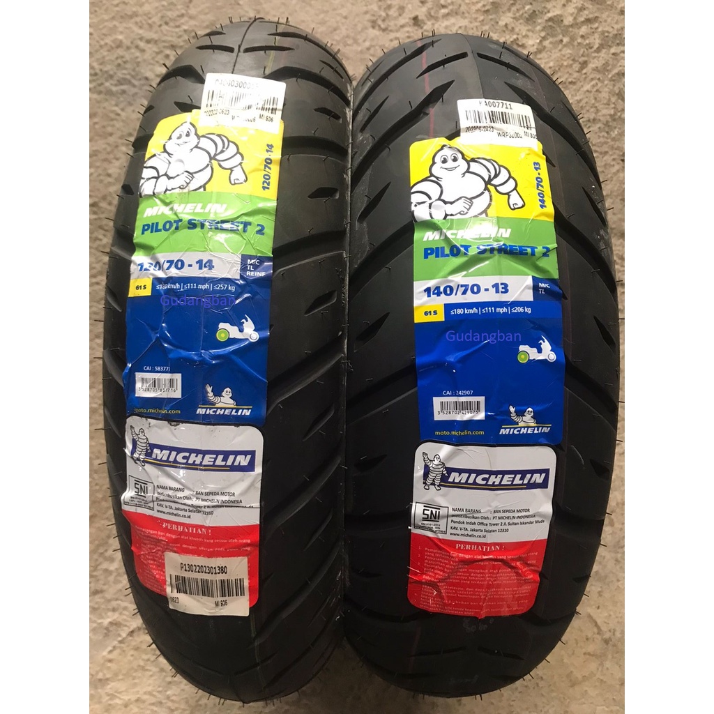 ( Paket ADV ) Michelin Pilot STREET 2 120 / 70 - 14 & 140 / 70 - 13  Ban motor Tubeless FREE PENTIL