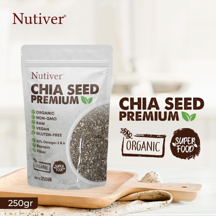 

BEST SELLER ! NUTIVER CHIA SEED ORGANIC PREMIUM 250 GR / CIA SEED MEXICO BUMBU DIET