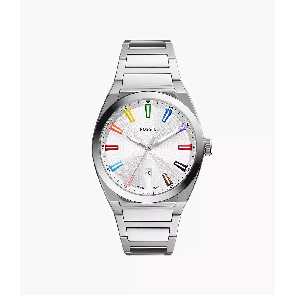 Fossil Everett FS6089 Jam Tangan Pria Analog Three-Hand Date 42MM Kulit Hitam