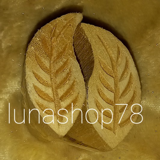

Stempel kayu ukir daun persik untuk kue bao / pao