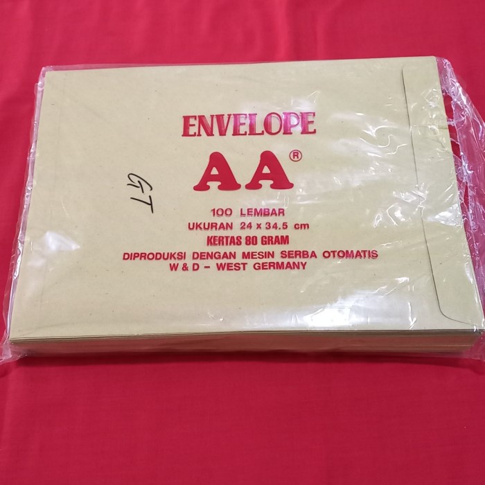 

1 Bungkus Amplop AA Coklat Ukuran 24 x 34,5 cm (folio) 100 lembar