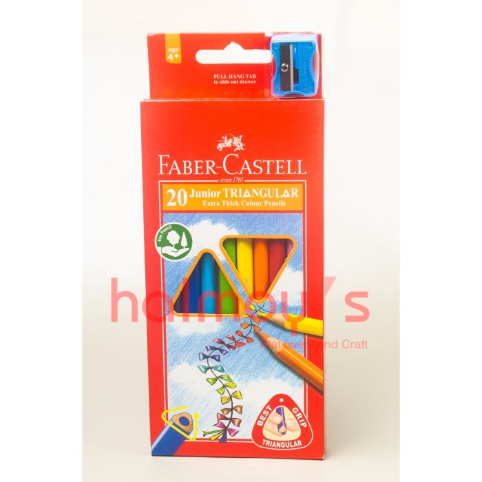 

PENSIL / KELIR WARNA KAYU FABER CASTELL 20 JUNIOR TRIANGULAR + RAUTAN