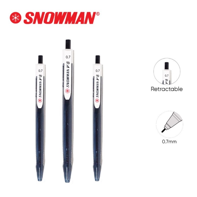 

Ballpoint / Pulpen / Bolpen Pen SNOWMAN V8 (ecer) 0.7mm - Hitam