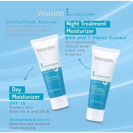 Krim Siang Malam Wardah Acnederm Series Day Night Moisturizer 40ml