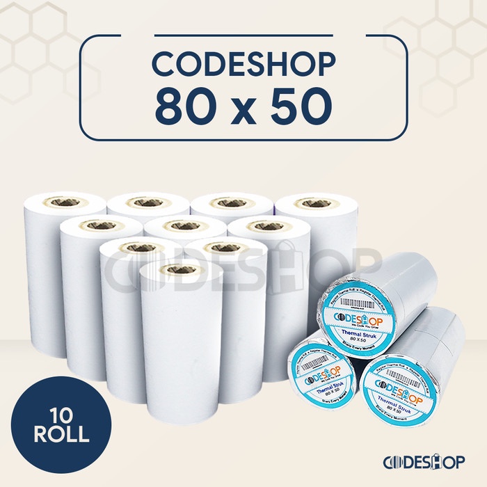 

Kertas Thermal eshop 80 x 50mm Isi 10 Roll