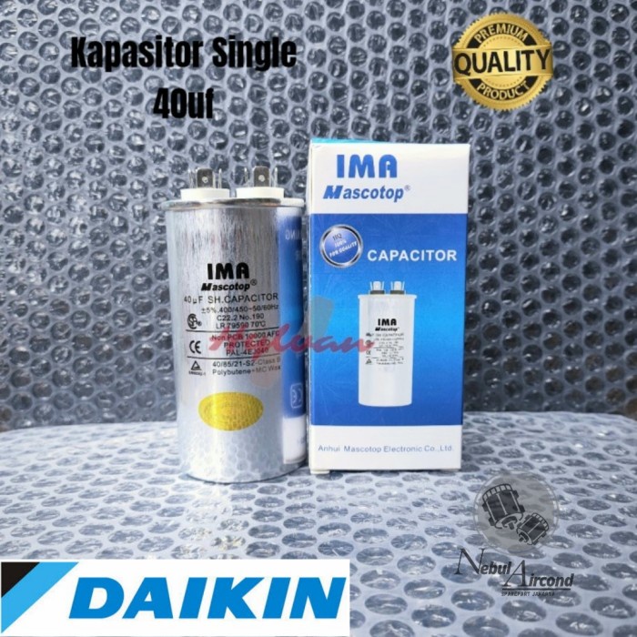 KAPASITOR AC 40 UF UNTUK 2 PK DAIKIN SHARP GREE MIDEA PANASONIC