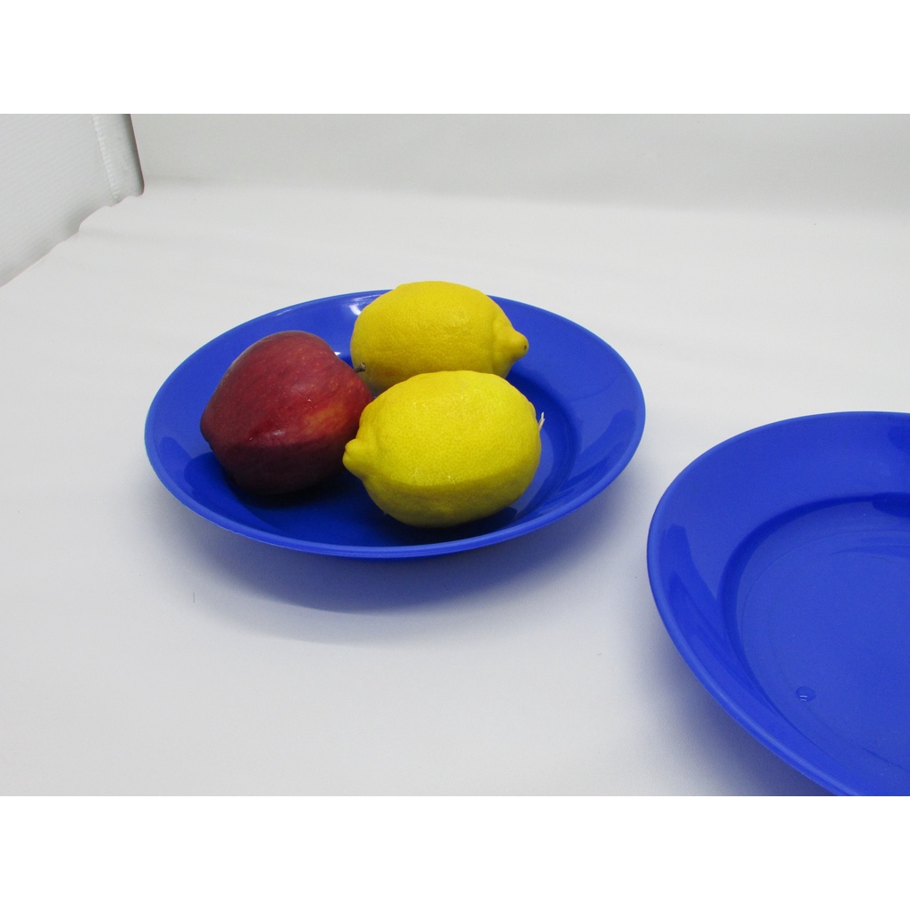 1 lusin piring makan cekung plastik warna warni diameter 23 cm