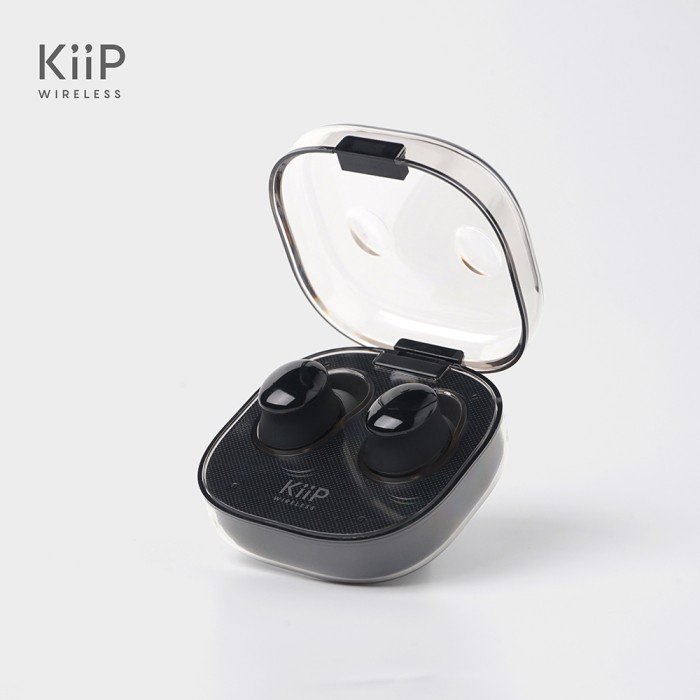 KIIP WIRELESS DTS12 TWS BLUETOOTH HEADSET HEADPHONE EARPHONE EARBUDS - Hitam