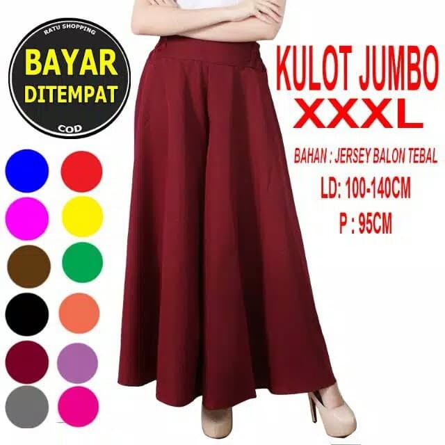 Celana kulot lebar jumbo size xxl xxxl - Putih KY5 ORIGINAL
