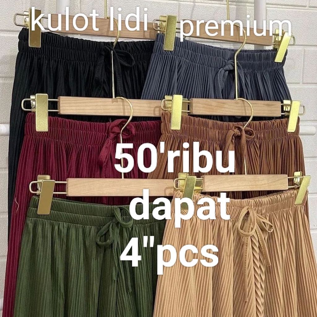 KULOT PLISKET LIDI HIGHWAIST  50 RIBU DAPAT 4 PCS