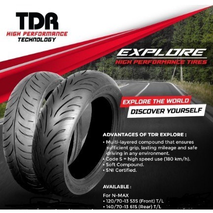 Ban TDR Tubeless Ukuran 140/70 Ring 13