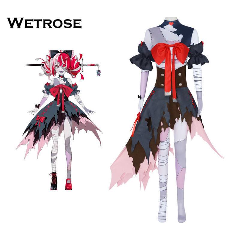 【Wetrose】 Kureiji Ollie Hololive Vtuber Virtual Anchor Cosplay Costume Set Kostum Wanita Halloween