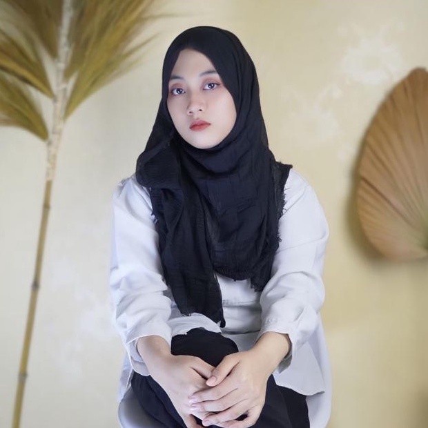 Promo - Hijab Jilbab PASHMINA CRINKLE  Shawl FULL kerudung ORI - Hitam - Sedia hijab pashmina kekini