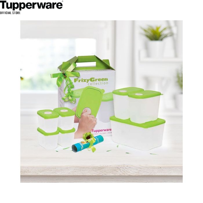 TUPPERWARE SET TOPLES WADAH KULKAS HIJAU FREEZER FRIZYGREEN COLLECTION