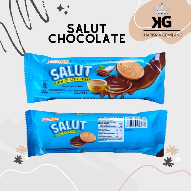 

BISKTIOP - SALUT CREAM 55g Biskuit Lapis Coklat Snack Cemilan Anak Murah