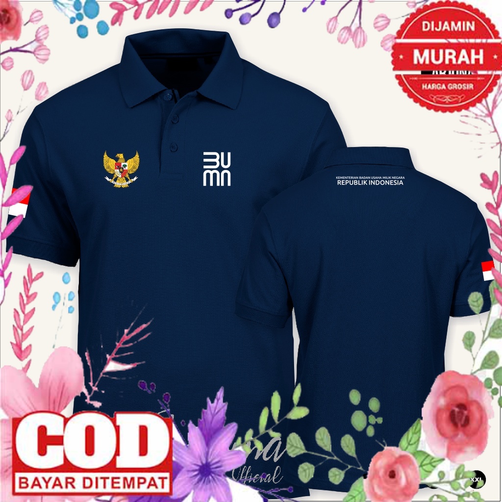 CUSTOM DESAIN BAJU KAOS JAKET MURAH BERKUALITAS /Poloshirt Polo BUMN BADAN USAHA MILIK NEGARA REPUBL